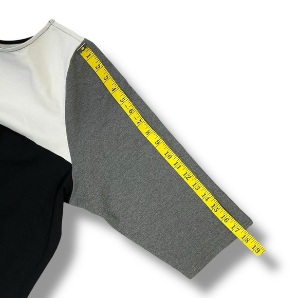 Lane Bryant Top Black White Color Block Houndstooth Blouse 3/4 sleeve 22/24 - Picture 4 of 16